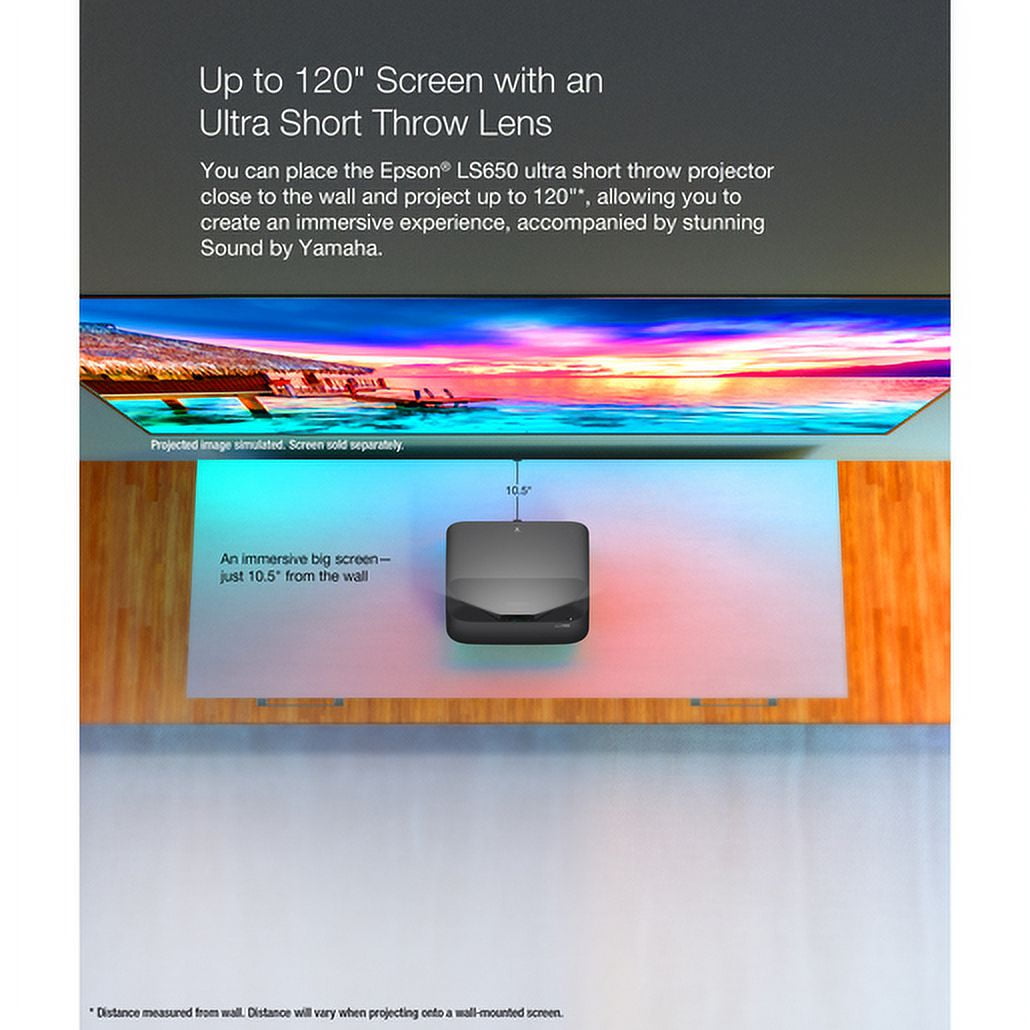 Epson EpiqVision Ultra LS650 Smart Streaming Laser Projector - Black