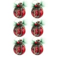 thumbnail image 2 of Christmas Ball Plaid Christmas Tree Decoration Knitted Needle Fabric Wrap Ball Shatterproof Christmas Ornaments Set Decorations for Xmas Tree Balls 2.3x2.3x2.3in, 2 of 6