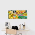 thumbnail image 4 of Graffiti Wall Decor Abstract Canvas Wall Art 3 Panel King and Queen Artworks Abstract Colorful Poster Print Graffiti Kiss Pictures Urban Street Painting for Bedroom Ready to Hang-12"x16"in, 4 of 6