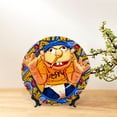 thumbnail image 3 of Lsque Sml Jeffy Pattern Ceramic Decorative Plate Decorative Plates with Display Stand Personalized Porcelain Plate Ceramic Ornaments for Wall Hanging Decoration-6in, 3 of 6