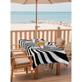 thumbnail image 2 of Outdoor Tablecloth with Umbrella Hole for Patio/Picnic/Party/Camping, Black White Waterproof Table Cloth Rectangle Table Cover Washable, Farmhouse Striped Spiral Vortex Abstract (52"x 70"), 2 of 9