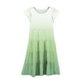 thumbnail image 5 of Gamivast Girls Summer Dress Crewneck Gradient Color Midi Dresses Double Layer Flutter Sleeve Flowy A-Line Sundress Spring Dresses for Juniors Green 10-12 Camisas Para Mujer Clearance Sales, 5 of 5