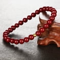 thumbnail image 4 of 14K Gold Cinnabar Bracelet, Lucky Cinnabar Beaded Bracelet, Birthday Gift for Mother, Wife, Girlfriend, Mother's Day, 4 of 4