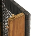 thumbnail image 4 of GDF Studio Omaha Outdoor Acacia Wood and Wicker 5 Piece Rectangular Bar Set, Teak and Brown, 4 of 22
