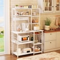 thumbnail image 5 of Amadwell 39.4" Large Bakers Rack, 6-Tier Microwave Stand with Power Outlets, Kitchen Shelf with Wire Basket, 5 of 8