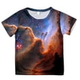 thumbnail image 1 of PMVFHDE t-Shirt Fille t-Shirt Graphique Fille T-Shirts Filles T-Shirts Graphiques Basiques Tops pour Fille Galaxy Filles Chemises Imprimées Décontractées Col Rond Manches Courtes Tee Tops Marine, 3-4 Ans, 1 of 3