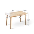 thumbnail image 2 of Livinia Aslan 47" Wooden Dining Table/Mid Century Modern Malaysian Oak Kitchen Table (Natural Oak), 2 of 10