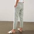 thumbnail image 4 of WULMLEO Womens Linen Pants Elastic Waist Straight Leg Petite Beach Pant Summer Lightweight Casual Lounge Trousers Army Green XL, 4 of 5