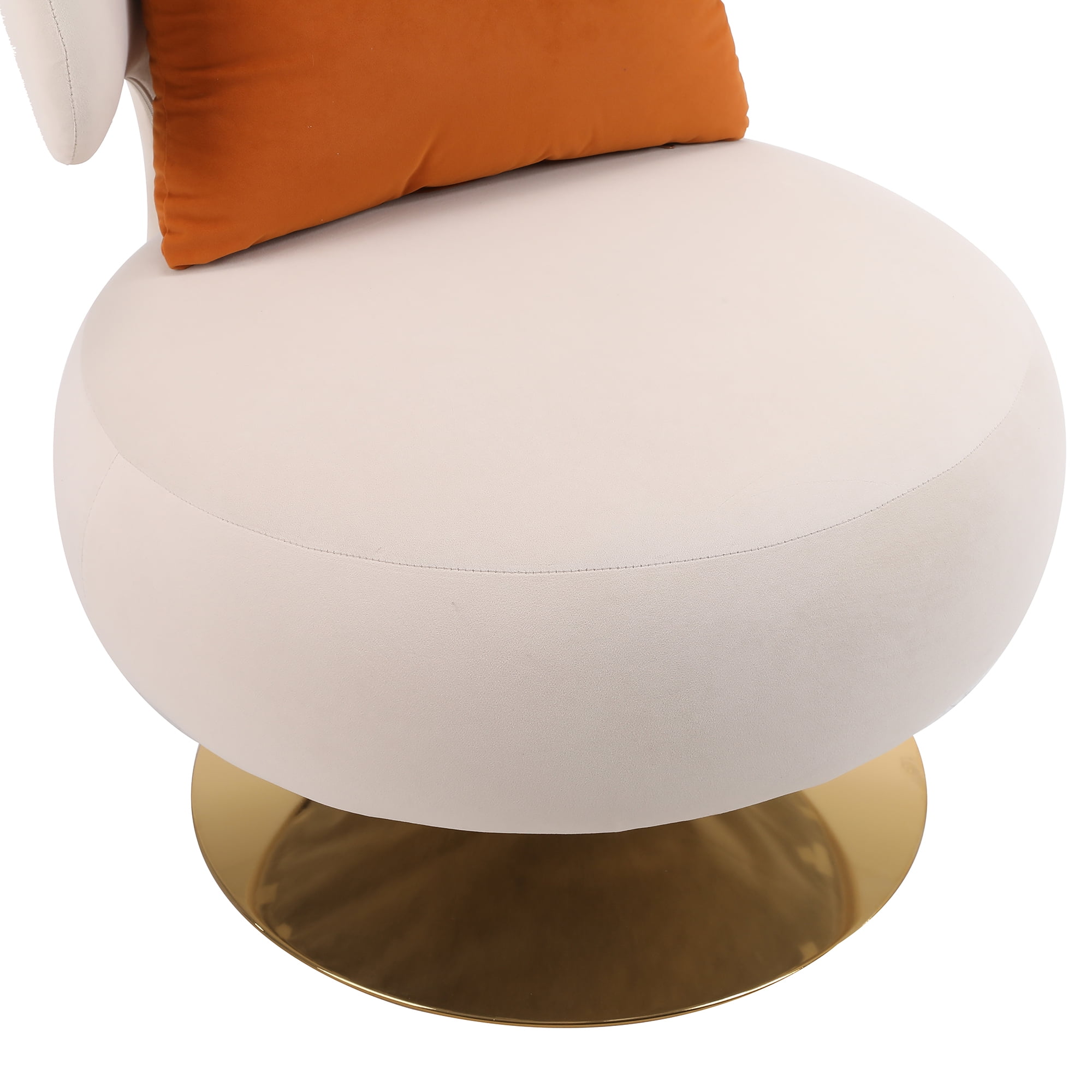 Resenkos Upholstered Leisure Accent Chair with Golden Metal Base for Nursery, Living Room, Bedroom, Beige Resenkos Upholstered Leisure Accent Chair with Golden Metal Base for Nursery, Living Room, Bedroom, Beige