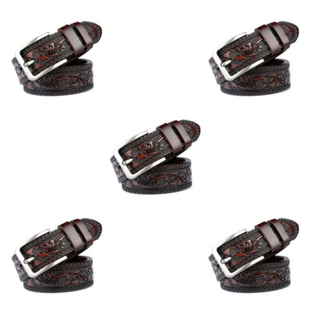 relayinert Classy And Durable PU Belt For Men Wear-resistant And Fine Workmanship Coffee Coffee 110cm 5Set