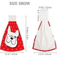 thumbnail image 2 of 2 Pcs Hanging Towels, Dish Towels Naughty Dog On Red Absorbent Hand Towels with Hanging Loop Washcloth for Bathroom Kitchen, 2 of 6