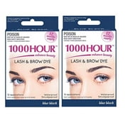 Combo Pack! 1000 Hour Eyelash & Brow Dye / Tint Kit Permanent Mascara (Blue Black & Blue Black)