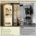 Homieasy Freestanding 24" Closet System with 2 Wood Drawers, 2FT Small ...