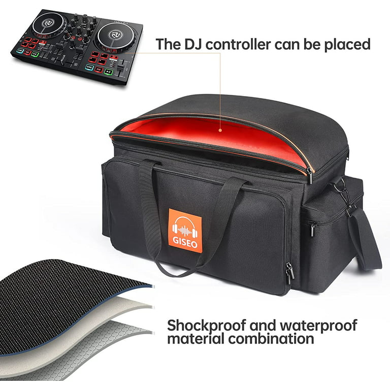 AYAOQIANG DJ Cable File Bag with Detachable Padded Bottom and Dividers  Travel Gig Bag for Professional DJ Gear Musical Instrument and Accessories