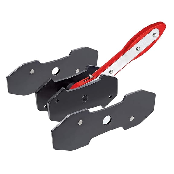 Brake Caliper Press Tool | Car Ratcheting Brake Caliper Piston Spreader Press Tool with 2pcs Steel Plates-Red
