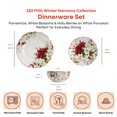 thumbnail image 2 of 222 Fifth Winter Harmony 12-Piece Porcelain Dinnerware Set for 4, White/Red Dish Set, 2 of 14