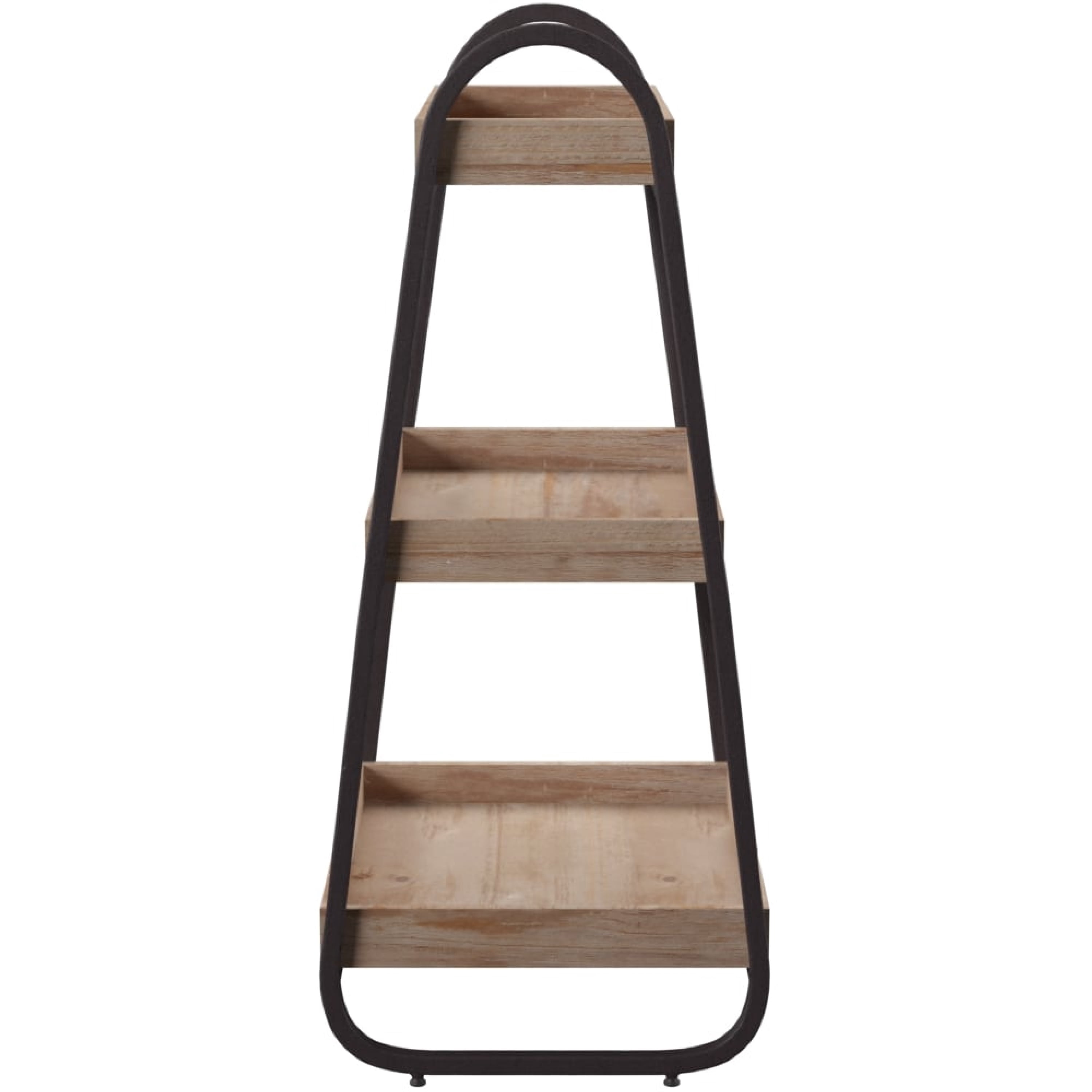 Linon Robinson 3-Tier Bath Stand, 32" Tall, Rustic Brown and Iron Finish
