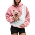 thumbnail image 7 of vigerkar Womens Kangaroo Pouch Color-block Hoodie for Dogs Cats Pet Carrier Hoodie Long Sleeve Hooded Pullover Animal Holder Sweatshirt (Pink, XXL), 7 of 7