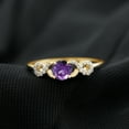 thumbnail image 3 of Rosec Jewels Purple Amethyst Promise Ring with Diamond for Women (AAA Grade), 18K Yellow Gold, US 11.00, 3 of 5