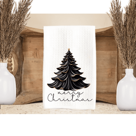 

Versatility Christmas Tree Tea Towel Black and White 1 Count