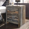 thumbnail image 3 of Signature Design by Ashley Drystan Rustic Industrial 2 Drawer Nightstand with 2 Slim-Profile USB Charging Stations, Weatherworn Brown, 3 of 7
