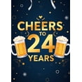 thumbnail image 4 of LUUFILx Cheers to 24 Years Banner Celebration Backdrop Party Decoration Beer Themed Poster Birthday Anniversary Festive Event Décor Background Supplies, 4 of 8