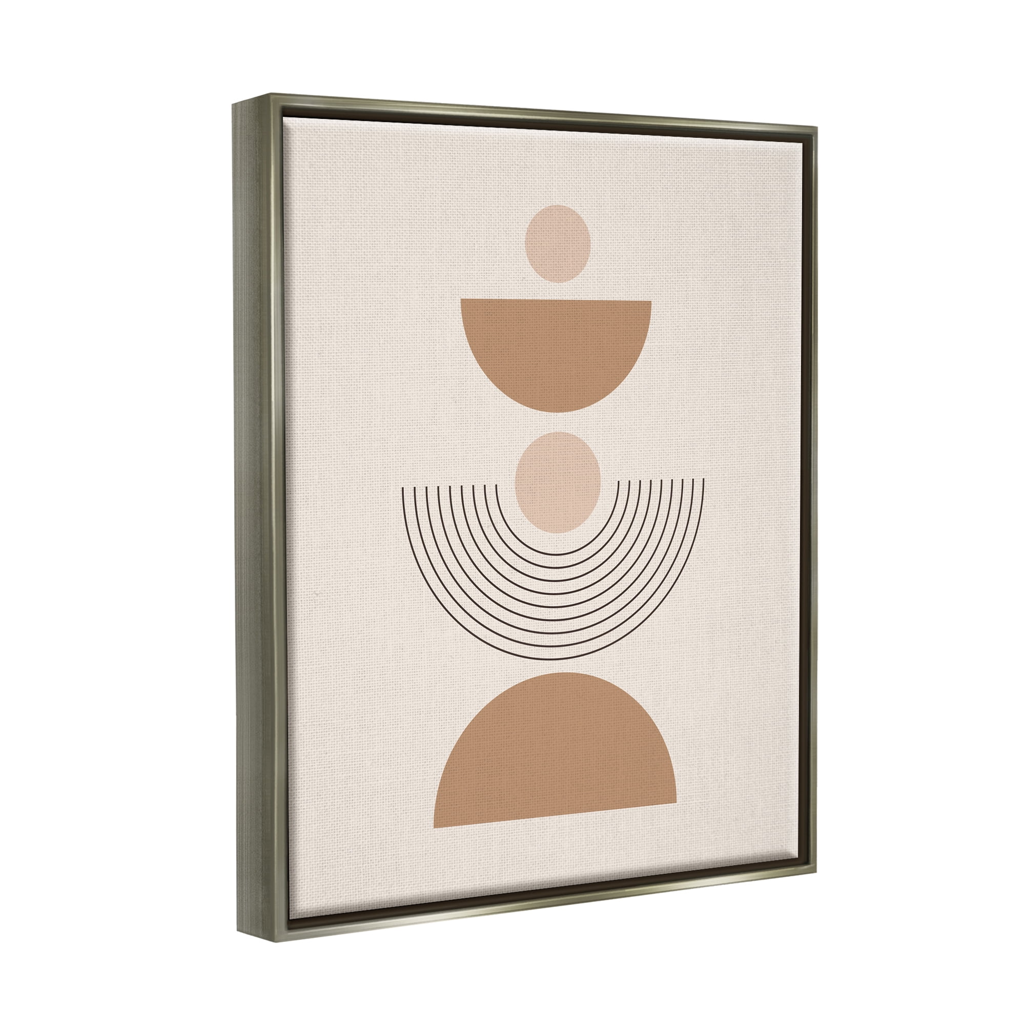 Stupell Industries Modern Arched Shapes Abstract Painting Gray Floater Framed Art Print Wall Art, 25 x 31
