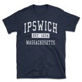 thumbnail image 1 of Ipswich Massachusetts Classic Established Men's Cotton T-Shirt, 1 of 1