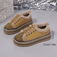 thumbnail image 6 of Women's Platform Fuzzy Casual Shoes Comfortable Plush Rhinestone Lace Up Sneakers Slip On Fluffy Winter Shoes Brown Size 8.5, 6 of 7