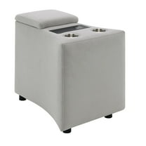 Acme Furniture Emee Console w/USB in Gray Corduroy