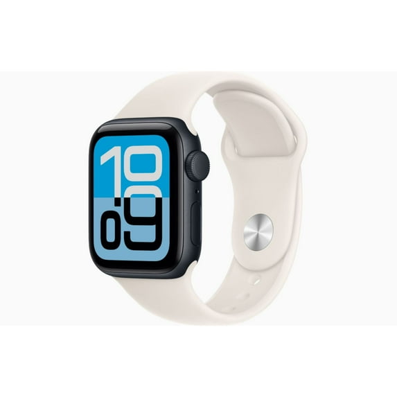 Restored Apple Watch SE 3 - GPS - 44MM Midnight Aluminum Case with Starlight Sport Band - M/L (Refurbished)