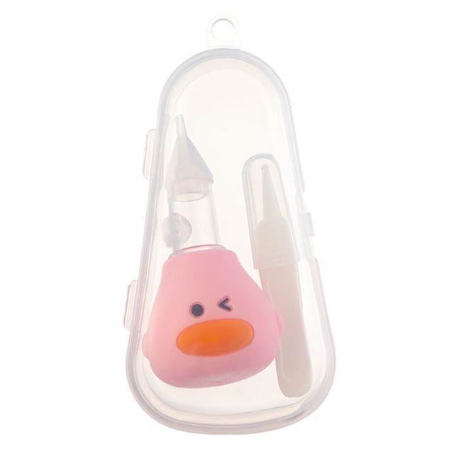Nose Mucus Sucker, Baby Manual Safe Portable Silicone PP Press Type Cartoon With Storage Cas For Home