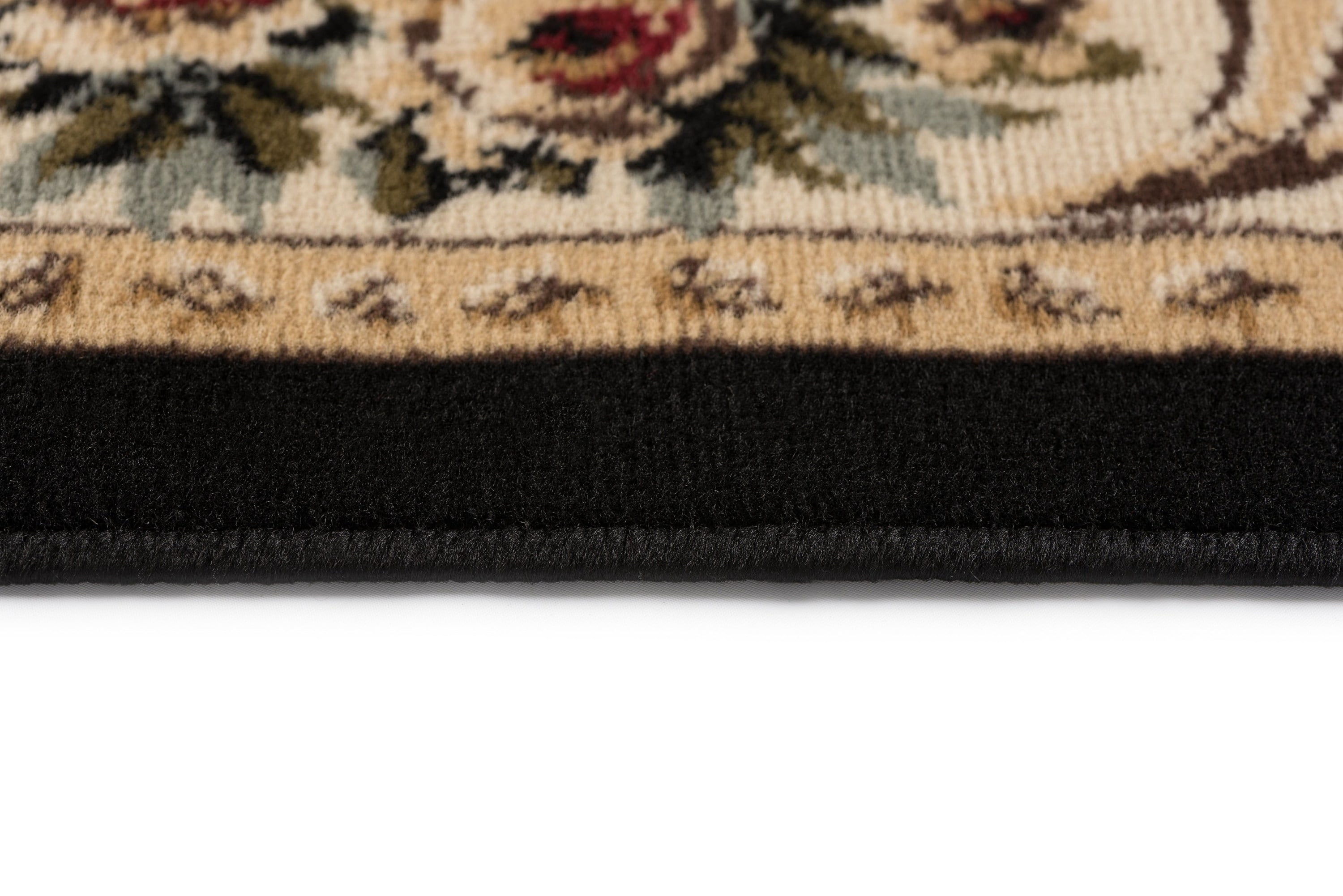 Traditional Area Rug (5'3'' x 7'3'' Oval) Floral Black, Beige Living Room Easy to Clean