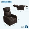 thumbnail image 7 of EuKer Recliner Chair for Adults, Overstuff Chair with High Backrest and Retractable Footrest, Brown, 7 of 7