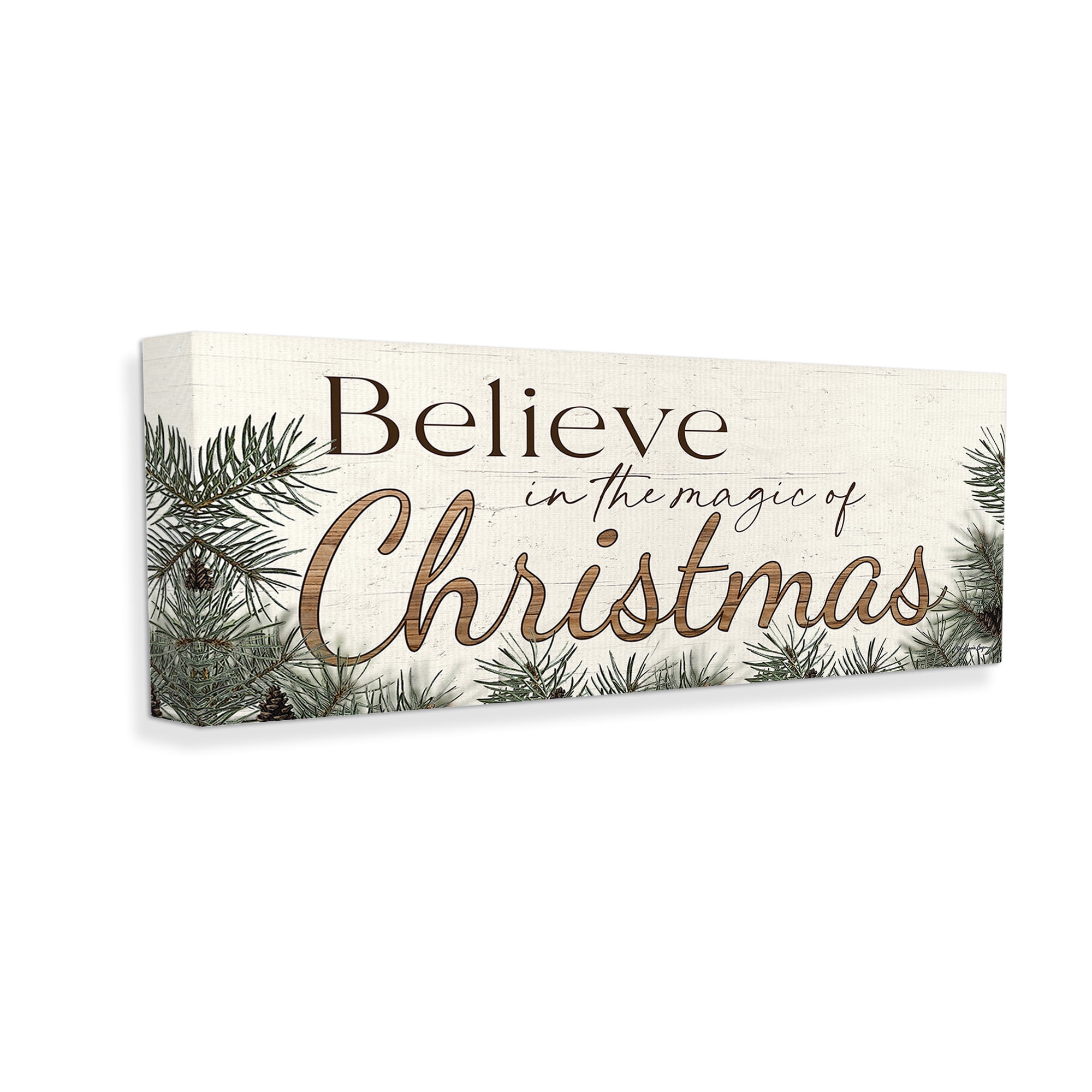 Stupell Industries Magic Of Christmas Phrase Holiday Painting Gallery Wrapped Canvas Art Print Wall Art, 48 x 20