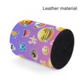 thumbnail image 4 of Emoji-theme Cylinder Pen Holder Pencil Organizer with Flannel Lining PVC Leather Material Cardboard Base for study work 10*8CM, 4 of 6