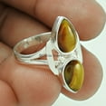 thumbnail image 2 of Solid 925 Sterling Silver, Tiger Eye, Cat Eye, Gemstone Unique Ring, Stacking Ring, Stackable Ring, Birthday&nbsp;Gifts For Women, Mothers Day&nbsp;Gifts, Valentines Day Gifts For Her (tiger-eye, 7), 2 of 3