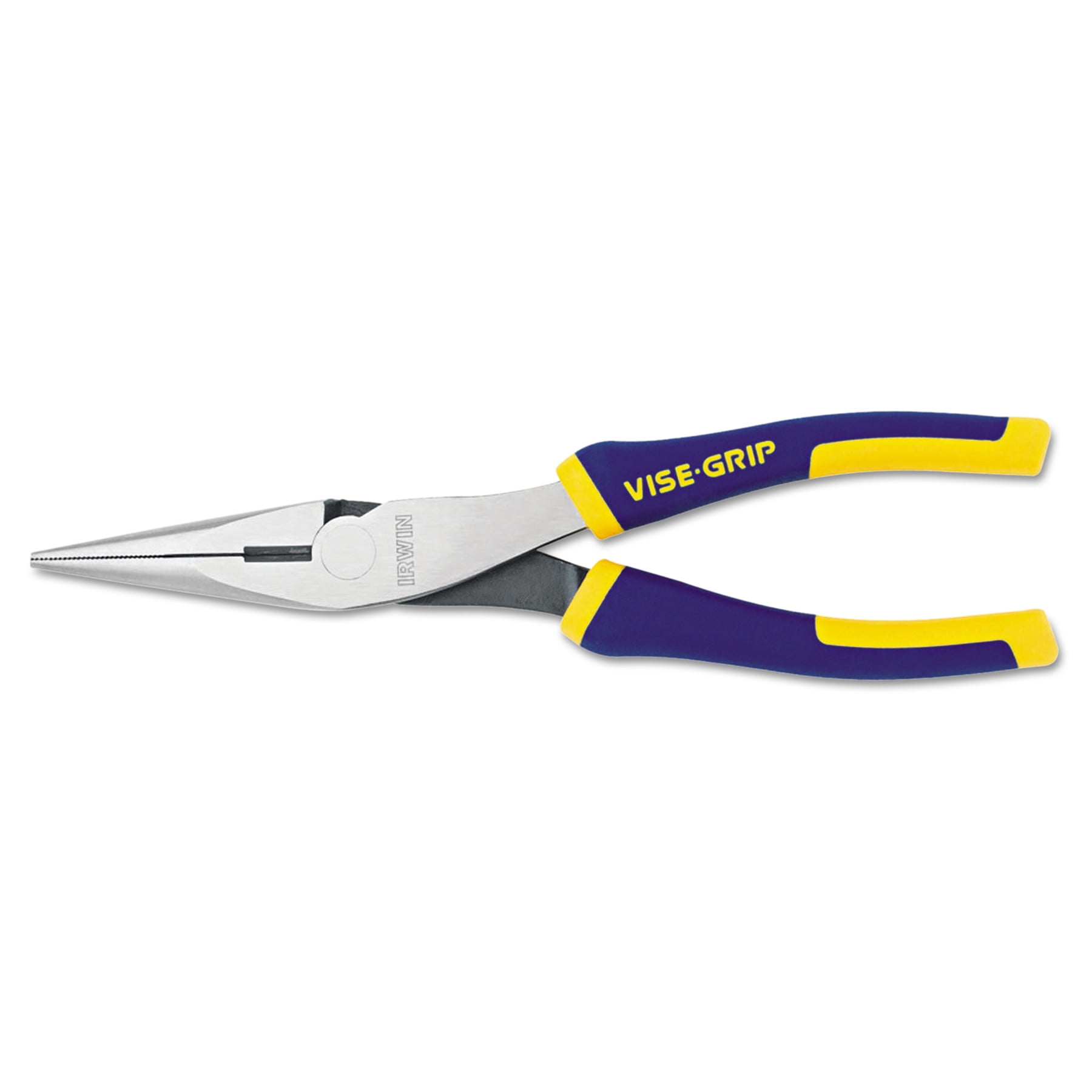 IRWIN Long Nose Pliers, 8" Tool Length, 2 5 16" Jaw Length, Chrome Blue Yellow by Irwin Tools