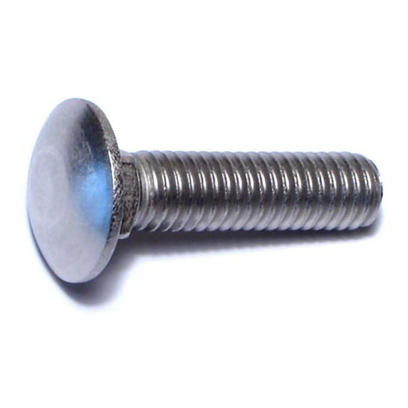 3/8"-16 x 1-1/2" 18-8 Stainless Steel Coarse Thread Carriage Bolts (5 pcs.)