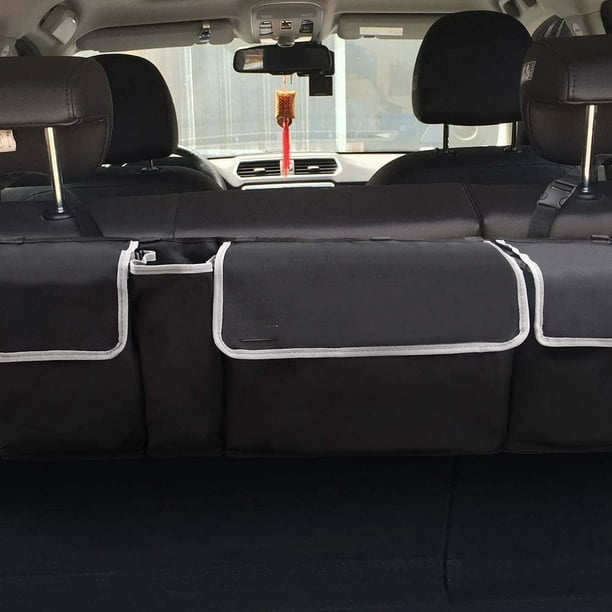 Organisateur de coffre de voiture, organisateur suspendu de siège arrière  avec 8 grands sacs de rangement, sac de rangement étanche pour SUV