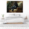 thumbnail image 4 of Mudket Framed Panther on Vintage Chair Canvas Wall Art, Luxury Leopard Print Wall Decor for Living Room Office, Trendy Animal Wall Art, Ready to Hang - 12"L x 8"W, 4 of 10