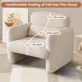 thumbnail image 2 of 33.86" Modern Accent Single Sofa Chair with Arms, Lamb Fabric Upholstered Comfy Reading Arm Chair with a Waist Pillow for Bedroom, Living and Office, 2 of 5