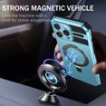thumbnail image 6 of ELEHOLD For iPhone 16 Pro Max Magnetic Heavy Duty Shockproof Case Rugged Cover, with 360° Rotable Ring Stand, Lens All-Inclusive, Support Wireless Charging, Lightblue, 6 of 10