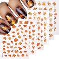 thumbnail image 1 of Pegatinas para uñas autoadhesivas en 3D con hojas de arce doradas y otoñales, pegatinas autoadhesiva, 1 of 7