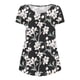 thumbnail image 5 of Gibobby Camiseta de Manga Corta con Cuello en V Verano mujer manga corta cuello en V estampado Floral botones Up camisetas Tops túnica Casual blusas camiseta(Negro,G), 5 of 5