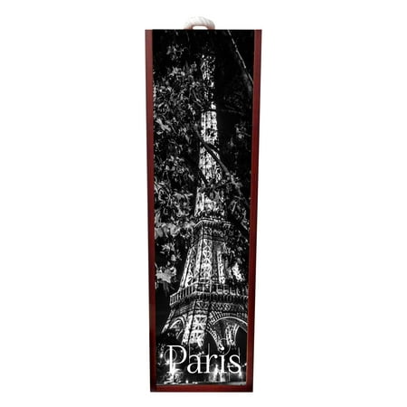 Black and White Paris  Wine Box Rosewood with Slide Top - Wine Box Holder - Wine Case Decoration - Wine Case Wood - Wine Box (Best Wine Store Paris)
