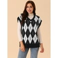 thumbnail image 3 of DARING DIVA Plus Size Contrast Color Sweater Vest Knit Pullover M Black, 3 of 5