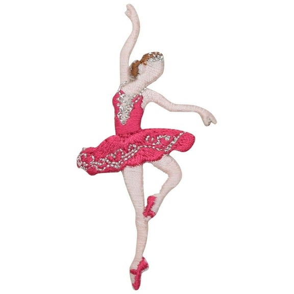 Ballerina - Ballet Dancer -Fuchsia/Hot Pink Dress - Iron On Applique/Embroidered Patch
