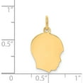 thumbnail image 2 of 14K Yellow Gold Plain Medium .011 Gauge Facing Right Engravable Boy Head Charm (22 X 13) Made In United States xm108/11, 2 of 5