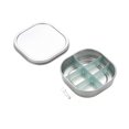 thumbnail image 2 of Pill Organizer, Stainless Steel Airtight Moisture-proof 4 Compartments, 3.9 inch Portable Mini, Daily Vitamin Medication Storage for Travel Pocket Purse, 1 Pack, 2 of 8
